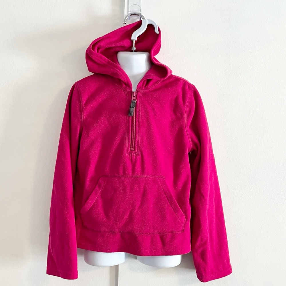Girl’s Old Navy 1/2 Zip Fleece Hoodie Size S (6-7) - Picture 2 of 8